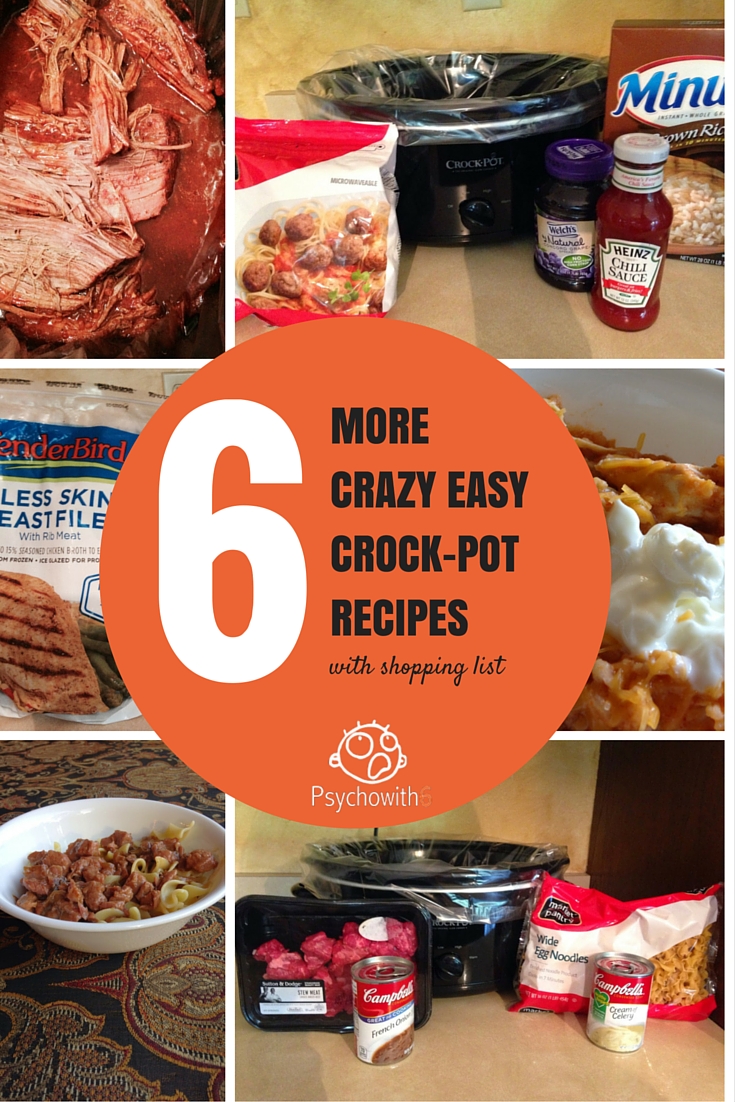 6 more crazy easy crockpot recipes with shopping list