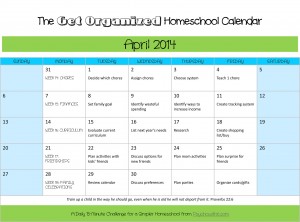 Get your home, family, and homeschool organized this month with this free printable calendar.