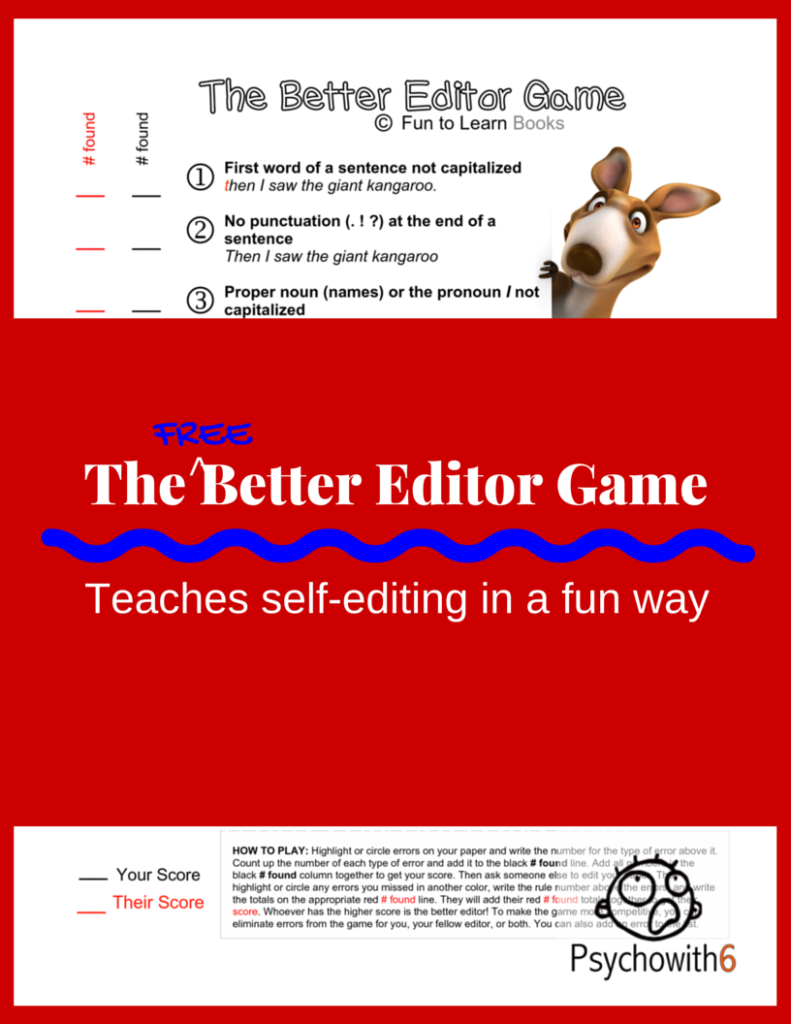 The Better Editor Game -- a free game for teaching self-editing!