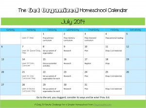 Daily missions to organize your homeschool July 2014