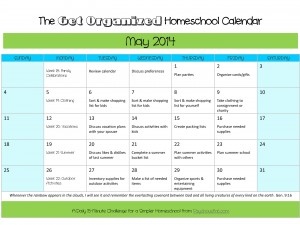 May 2014 Get Organized Homeschool Calendar