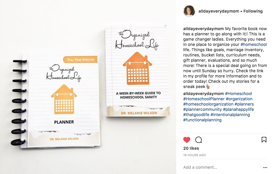 The Organized Homeschool Life Planner Instagram