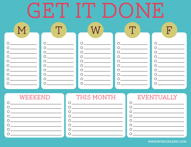 Weekly to do list invincibleinc.com