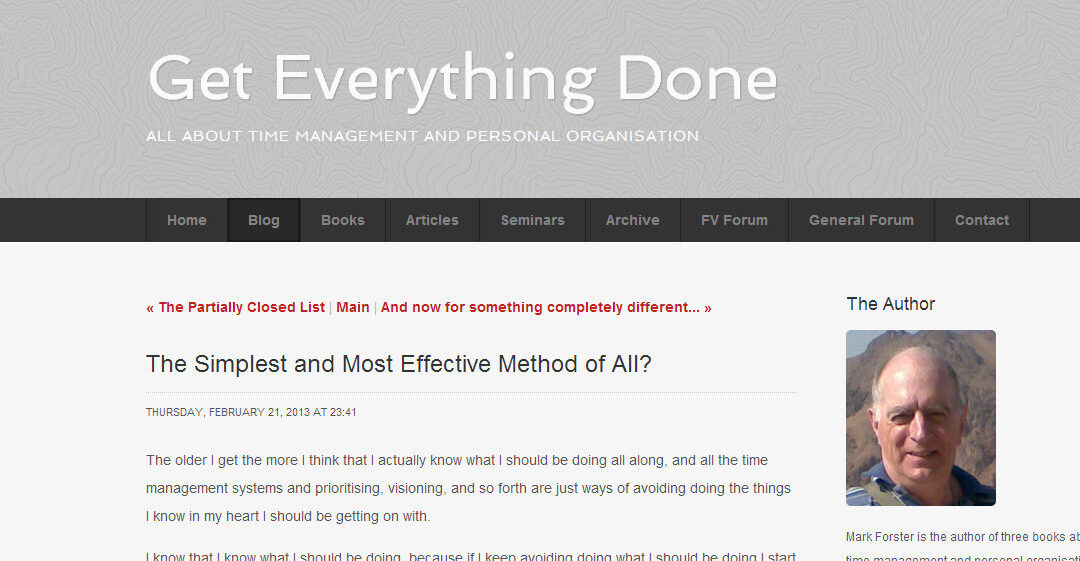 Can Mark Forster’s Simplest and Most Effective Method Help You Get More Done?