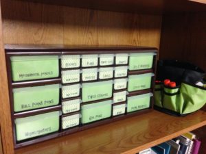 DIY homeschool supply organizer