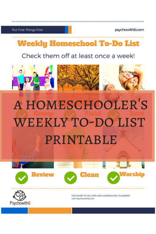 Free Homeschool Weekly To-Do List Printable